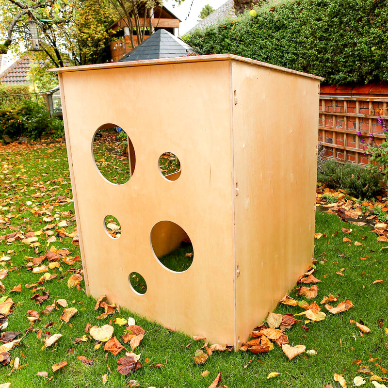 playhouse positioned at an angle
