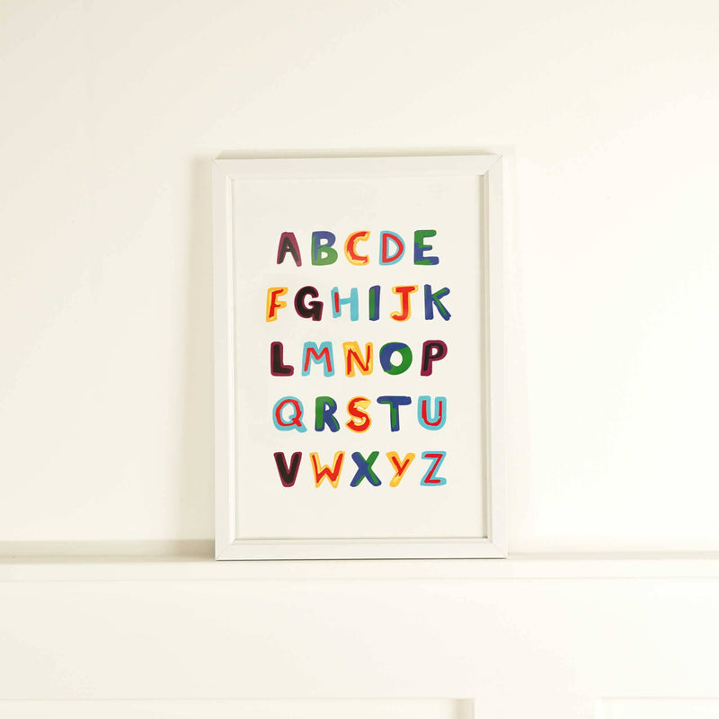 alphabet print in a frame