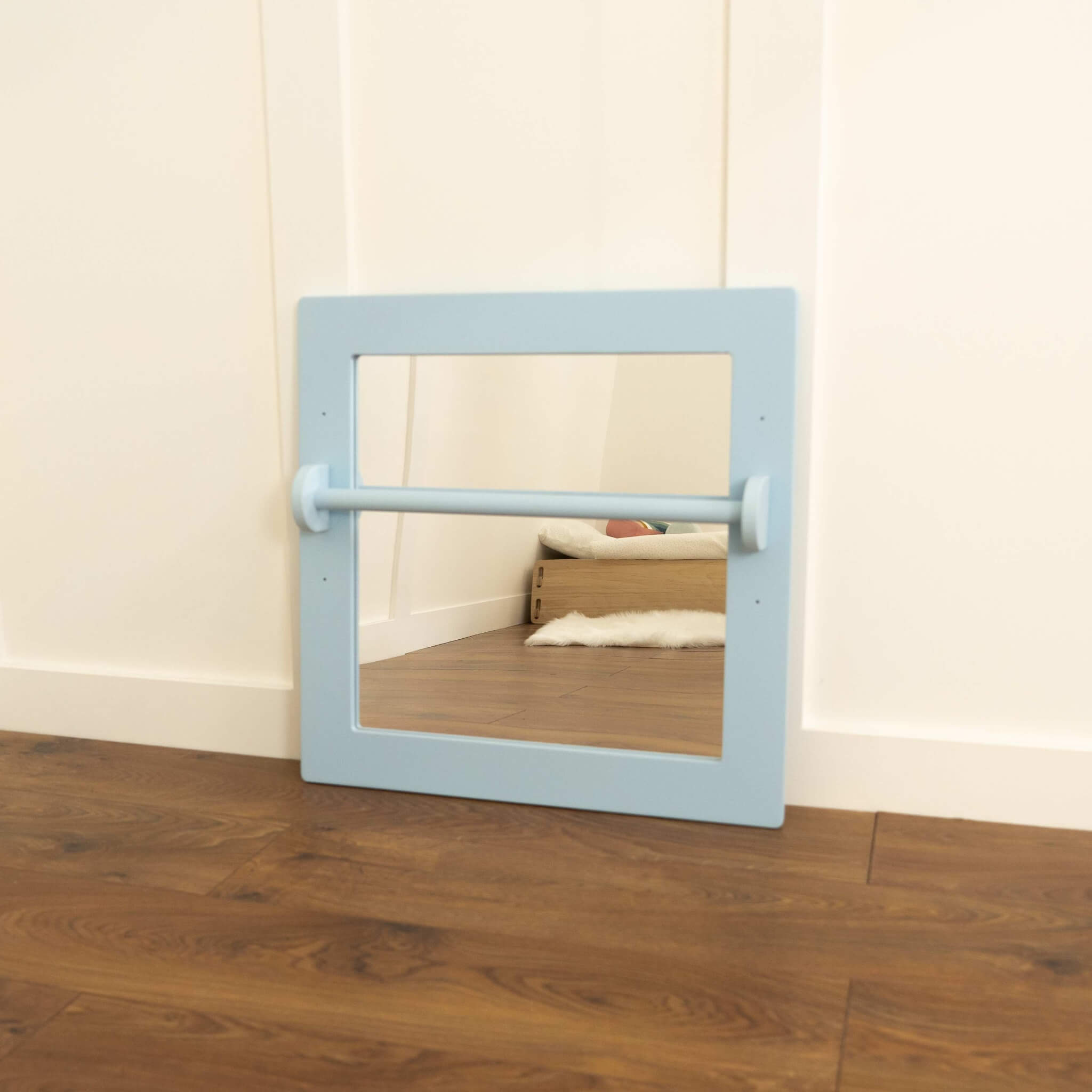 blue baby pull up bar and mirror