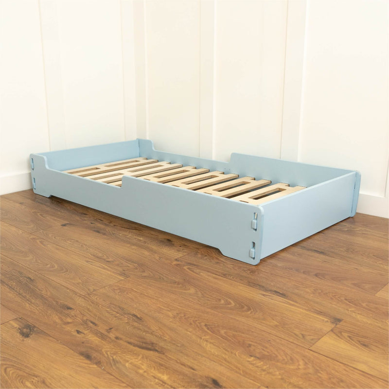 blue floor bed