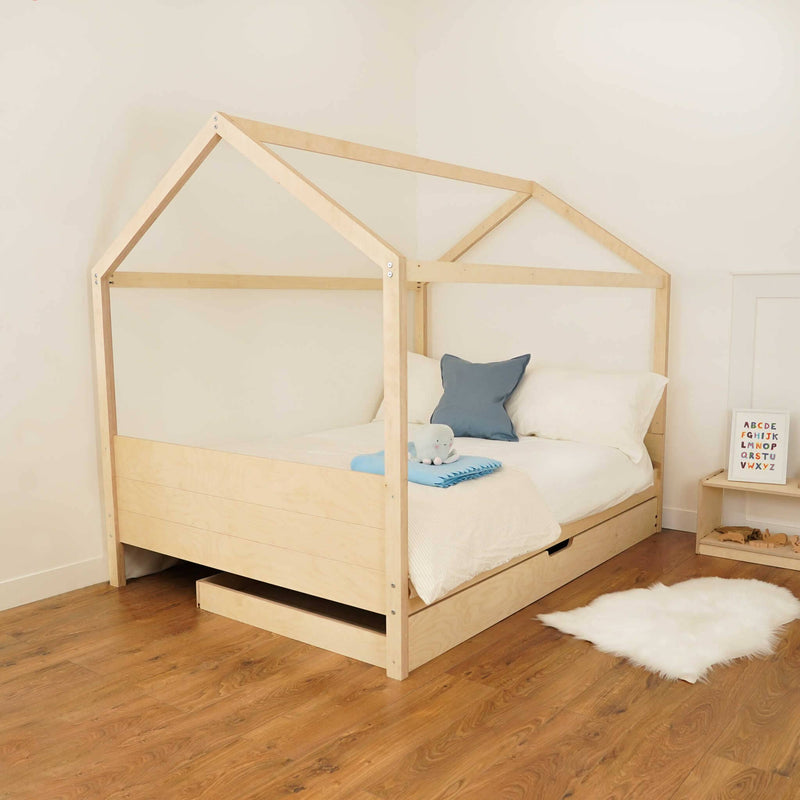 double house bed with drawer