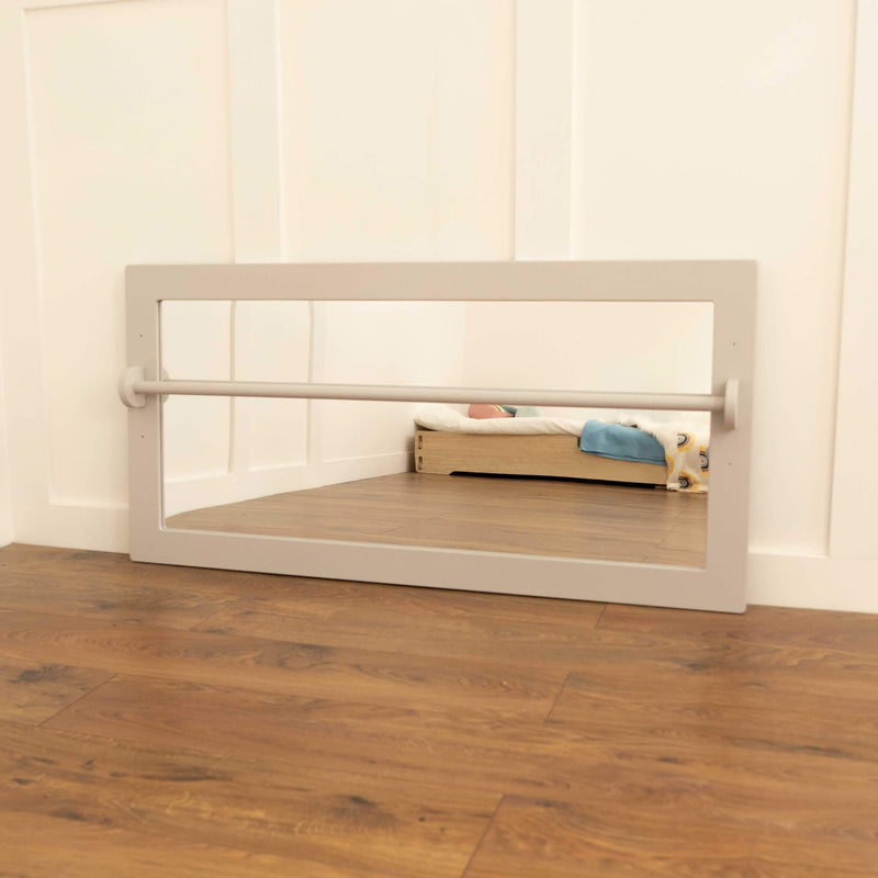 grey infant pull up bar and mirror