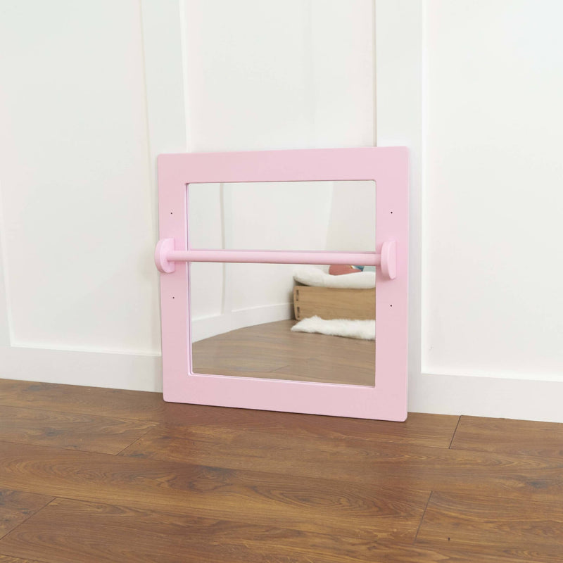 pink baby pull up bar and mirror