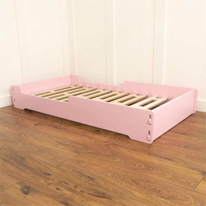 pink floor bed