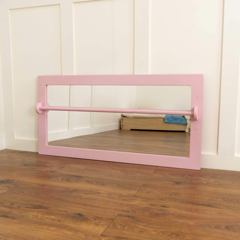 pink infant pull up bar and mirror