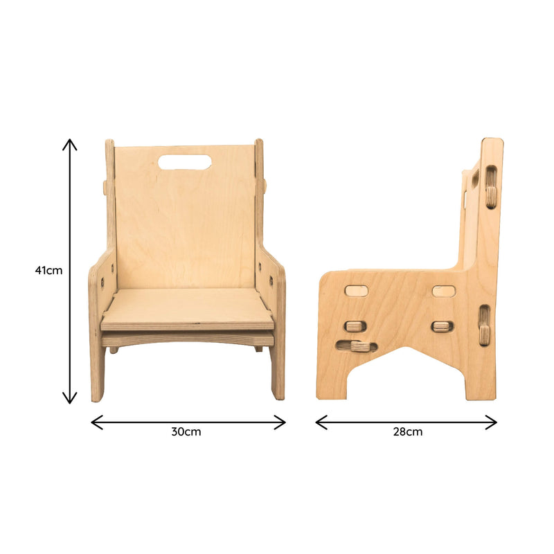 wooden toddlers chair dimensions