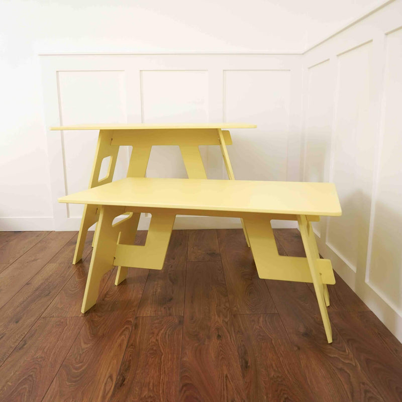yellow mini and little crafters childrens interlocking desk